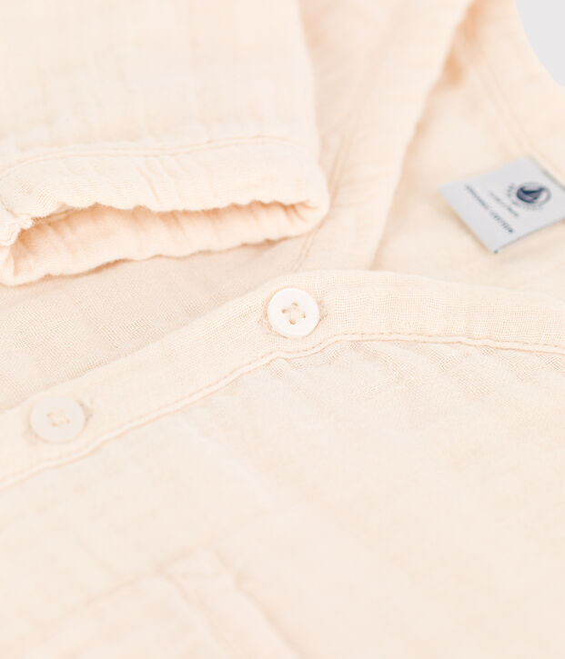 Cardigan in garza di cotone per neonati ecru
