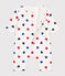 Tutina lunga satinata in cotone neonato bianco MARSHMALLOW/bianco MULTICO
