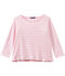 T-shirt donna maniche a 3/4 a righe rosa BABYLONE/bianco MARSHMALLOW