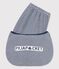 Pigiama corto millerighe blu bambino in cotone bianco MARSHMALLOW/blu MEDIEVAL