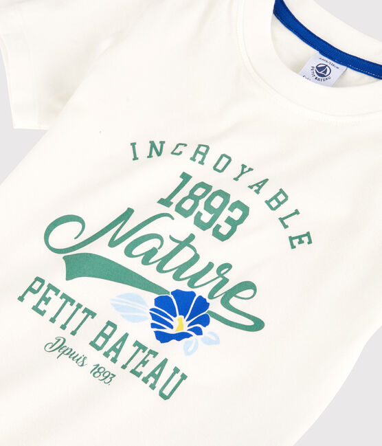 T-shirt maniche corte in jersey bambino bianco MARSHMALLOW