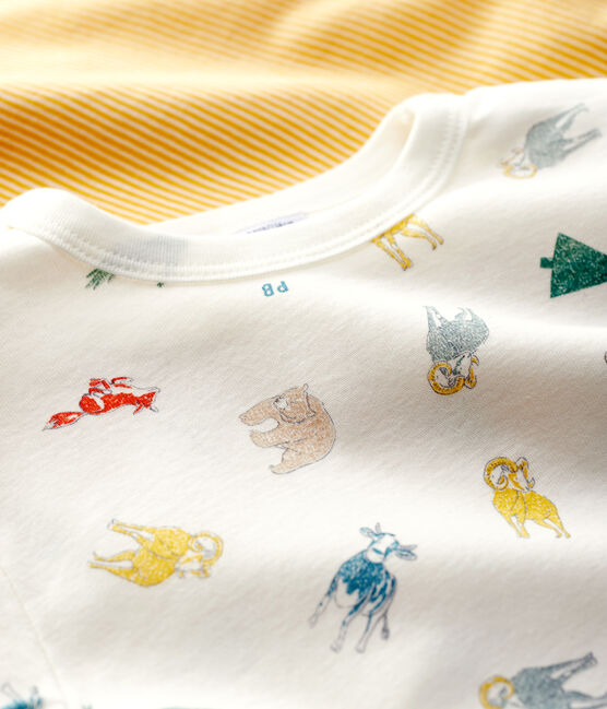 Cofezione da 2 t-shirt bambino a maniche corte fantasia muflone in cotone biologico variante 1
