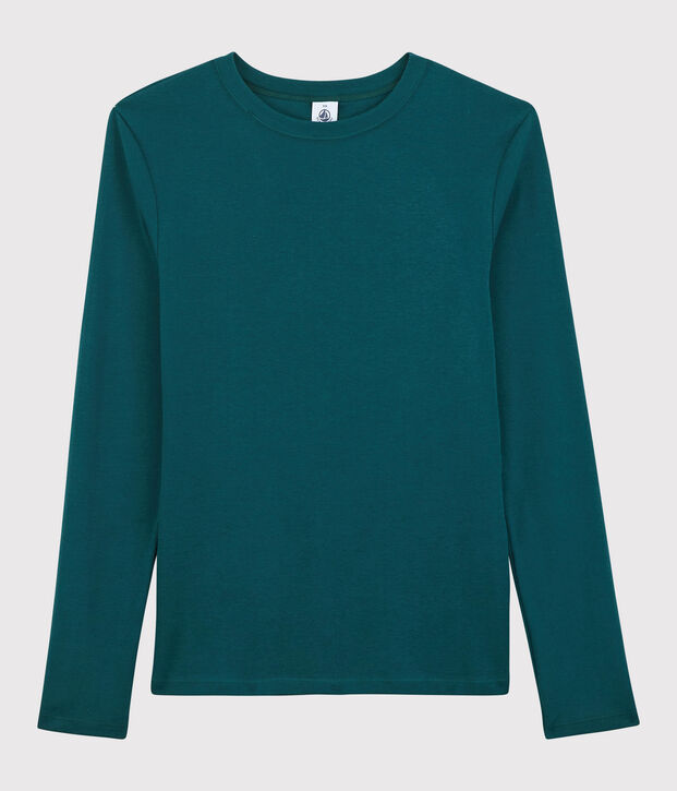 T-shirt girocollo iconica in cotone Donna verde