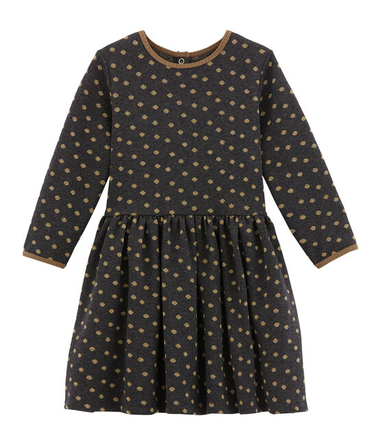 Abito per bambina in jacquard nero CITY/giallo DORE