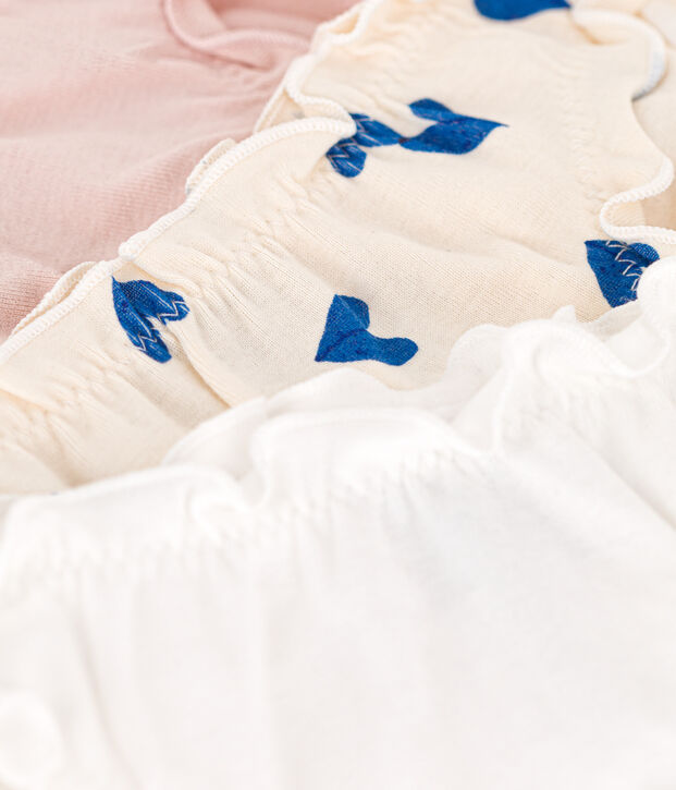 Set di 3 slip bambina in cotone con motivo cuore multicolore