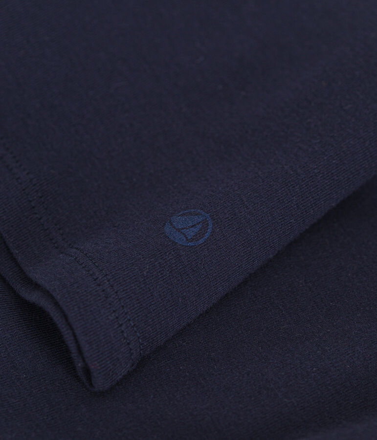 T-shirt donna L'Iconique a maniche lunghe in tinta unita a costine blu