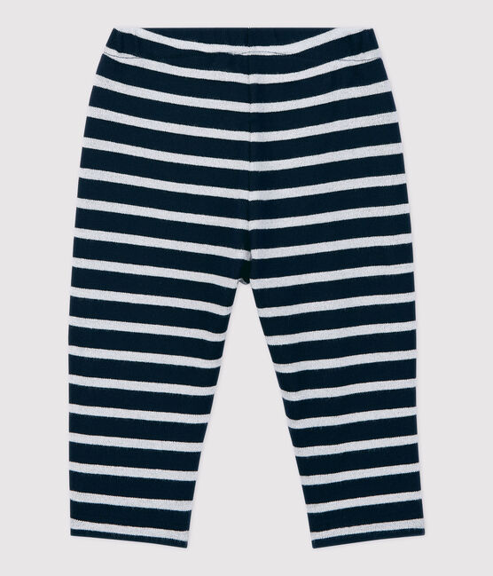 Pantaloni in cotone bebè. blu SMOKING/ MARSHMALLOW ARGENT BRILLANT