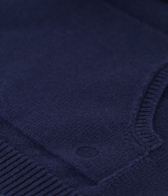 Pullover bambino in lana e cotone blu SMOKING