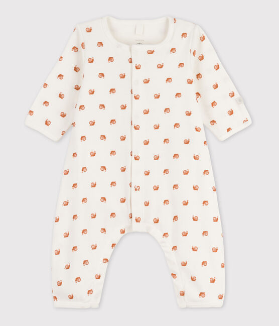 Bodyjama stampato, senza piedi, in cotone, per neonati bianco MARSHMALLOW/ ECUREUIL