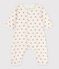 Bodyjama stampato, senza piedi, in cotone, per neonati bianco MARSHMALLOW/ ECUREUIL