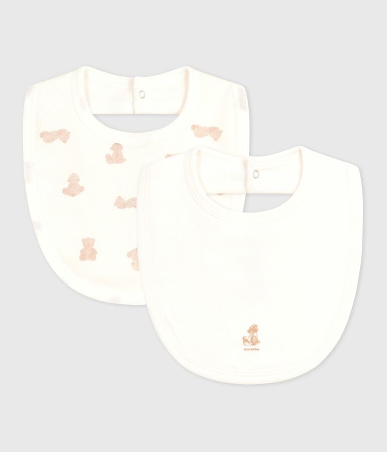 Set di bavaglini in cotone con orso stampato neonato multicolore