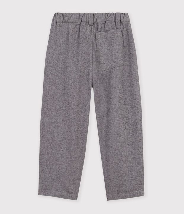 Pantaloni con pinces in flanella di cotone bambino grigio