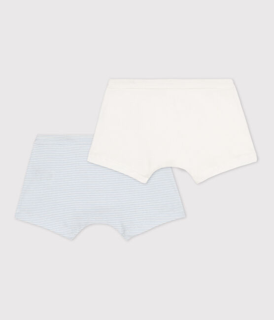 Confezione da 2 boxer di cotone per bimbi, con fantasia millerighe variante 1