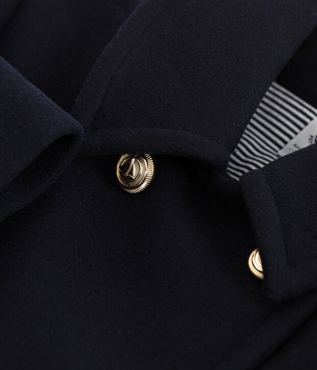 Caban bambina in panno di lana tinta unita SMOKING