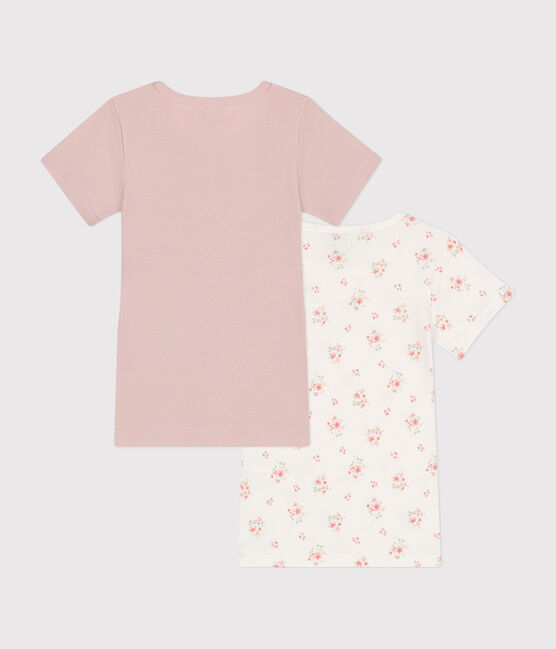 Set di 2 T-shirt a maniche corte in cotone a fiori bambino variante 1