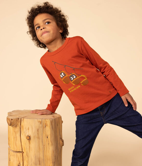 T-shirt a maniche lunghe in cotone bambino unisex  rosso HARISSA