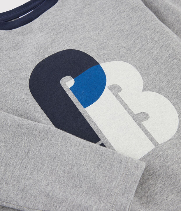 T-shirt serigrafata bambino grigio