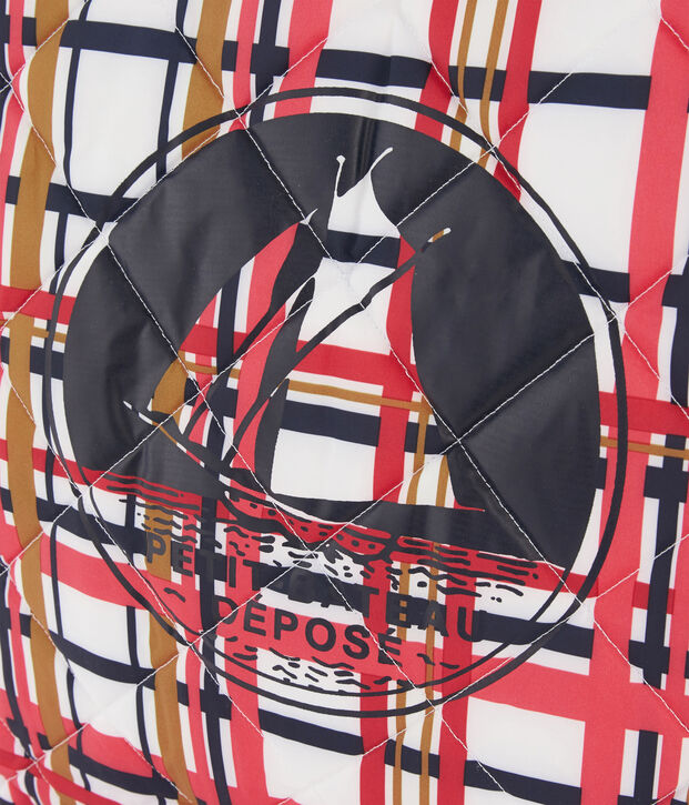 Shopping bag trapuntata bianco/multicolore