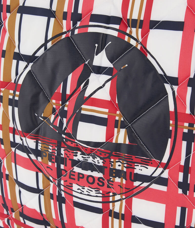 Shopping bag trapuntata bianco/multicolore