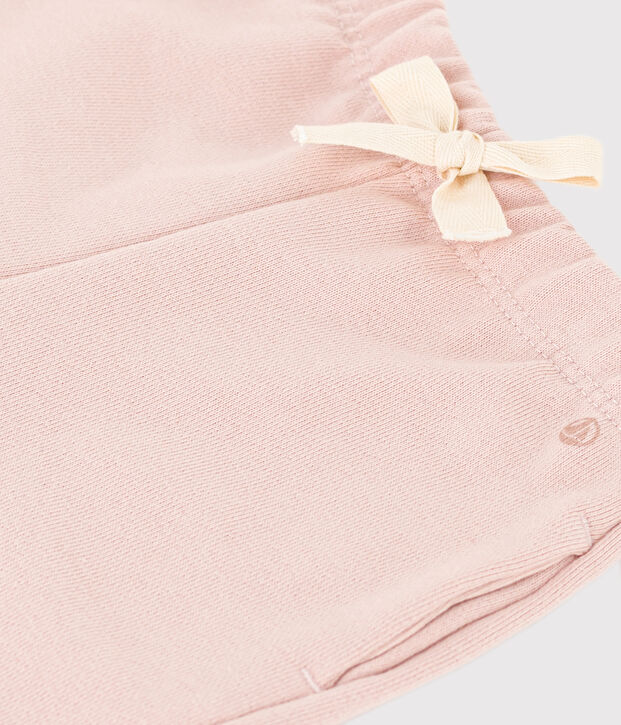 Pantaloni in tessuto felpato per beb&egrave; rosa