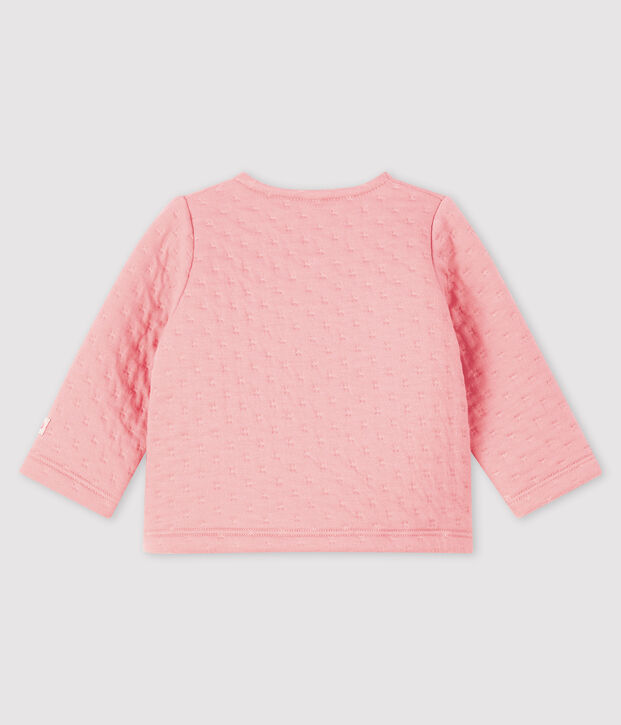 Cardigan neonata in tubique rosa