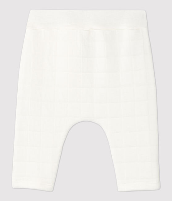 Pantaloni bianchi bebè trapuntati in cotone biologico bianco MARSHMALLOW
