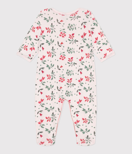 Pigiama in cotone a fiori neonato rosa FLEUR/bianco MULTICO