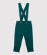 Pantaloni a bretelle in molleton bebè.