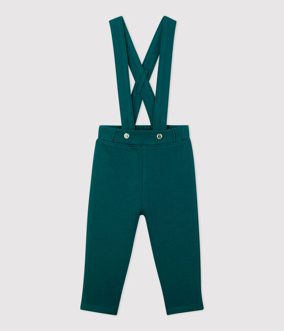 Pantaloni a bretelle in molleton bebè. verde PINEDE