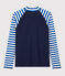 T-shirt da bagno anti-UV ricilata Donna blu SURF/bianco MARSHMALLOW