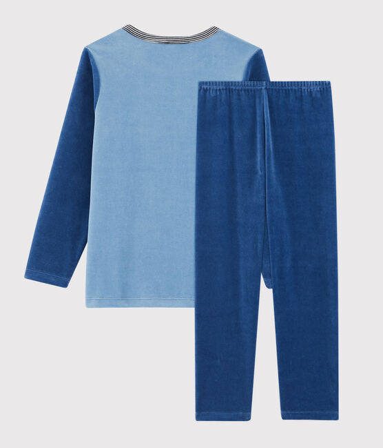 Pigiama in ciniglia bambino blu ALASKA/blu MAJOR