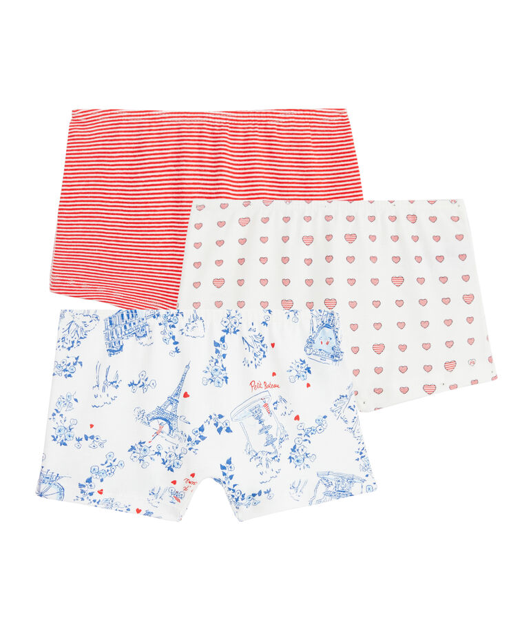 Trio shorty bambina multicolore