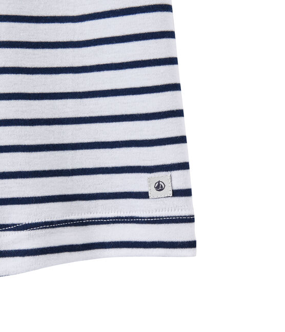 Short bambino rigato bianco ECUME/blu MEDIEVAL
