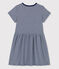 Abito bambina Petit Bateau x Water Family blu MEDIEVAL/bianco MARSHMALLOW