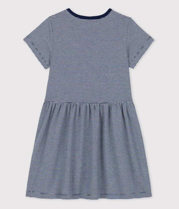 Abito bambina Petit Bateau x Water Family blu/bianco