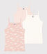 Confezione da 3 canottiere con spalline nuvole in cotone bambino
