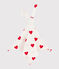 Doudou in cotone motivo cuore bianco MARSHMALLOW/rosso TERKUIT