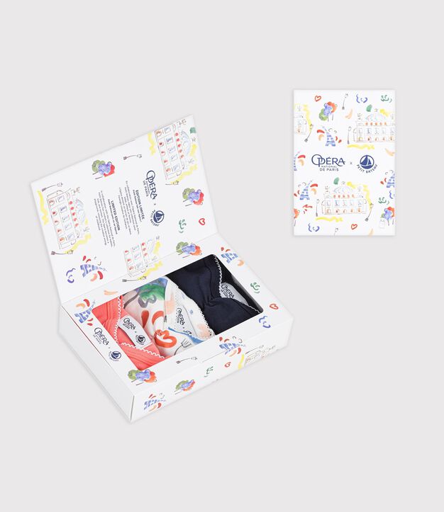Set di canotte con spalline in cotone con stampa Op&eacute;ra bambina multicolore