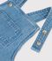 Salopette corta bebè in denim biologico leggero blu DENIM CLAIR