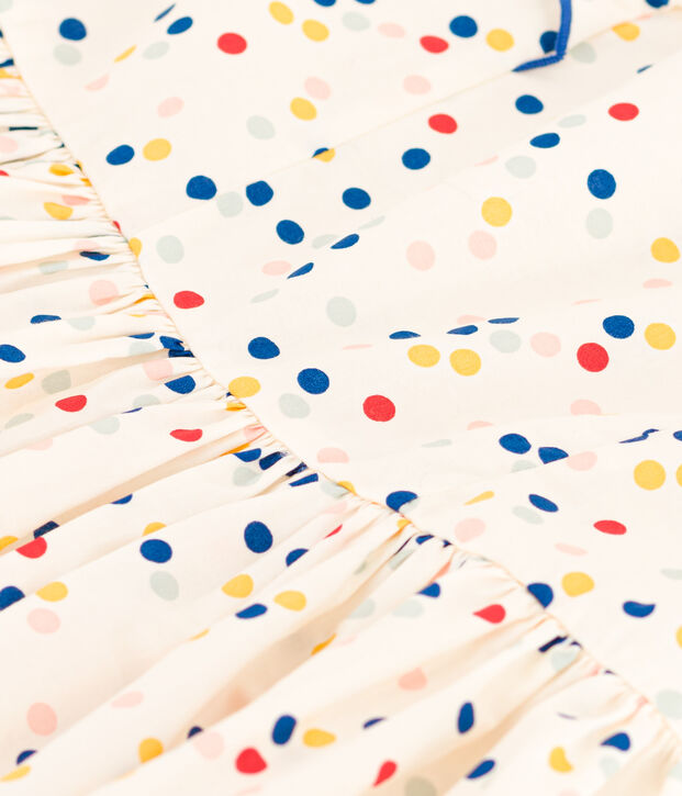 Abito stampato senza maniche in popeline bambina bianco/multicolore