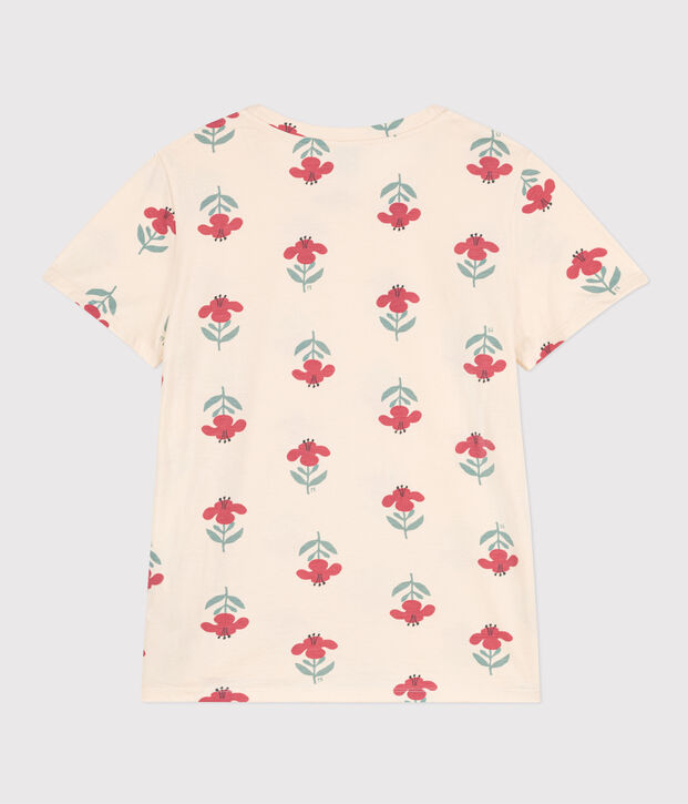 T-shirt LE DROIT girocollo in cotone Donna ecru/multicolore