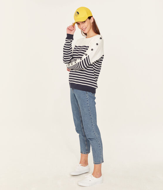 Pull marinaro donna blu SMOKING/bianco MARSHMALLOW
