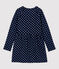 Abito bambina a maniche lunghe in molleton blu SMOKING/bianco MARSHMALLOW