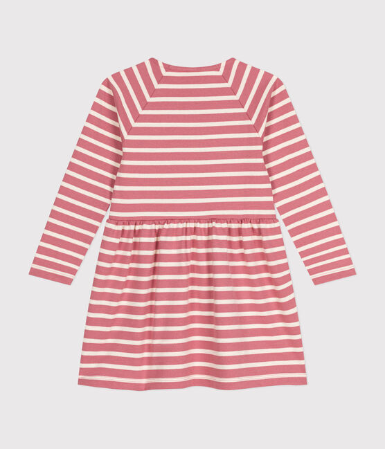 Abito a maniche lunghe in cotone spesso bambina rosa ROSEWOOD/ AVALANCHE