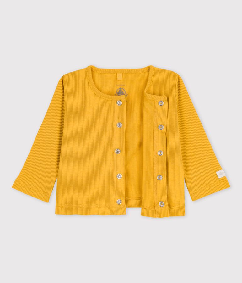 Cardigan per beb&egrave; in cotone e Lyocell giallo