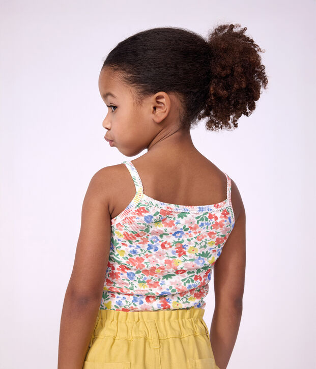 Set di canotte in cotone a fiori bambina multicolore
