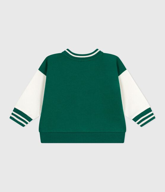 Teddy in cotone bicolore neonato verde EVERGREEN/ MILK