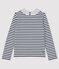 T-shirt marinière donna Petit Bateau x Deyrolle bianco MARSHMALLOW/blu SMOKING