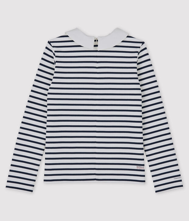 T-shirt marini&egrave;re donna Petit Bateau x Deyrolle bianco/blu