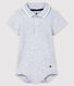 Body con collo a polo in cotone, a manica corta bebè